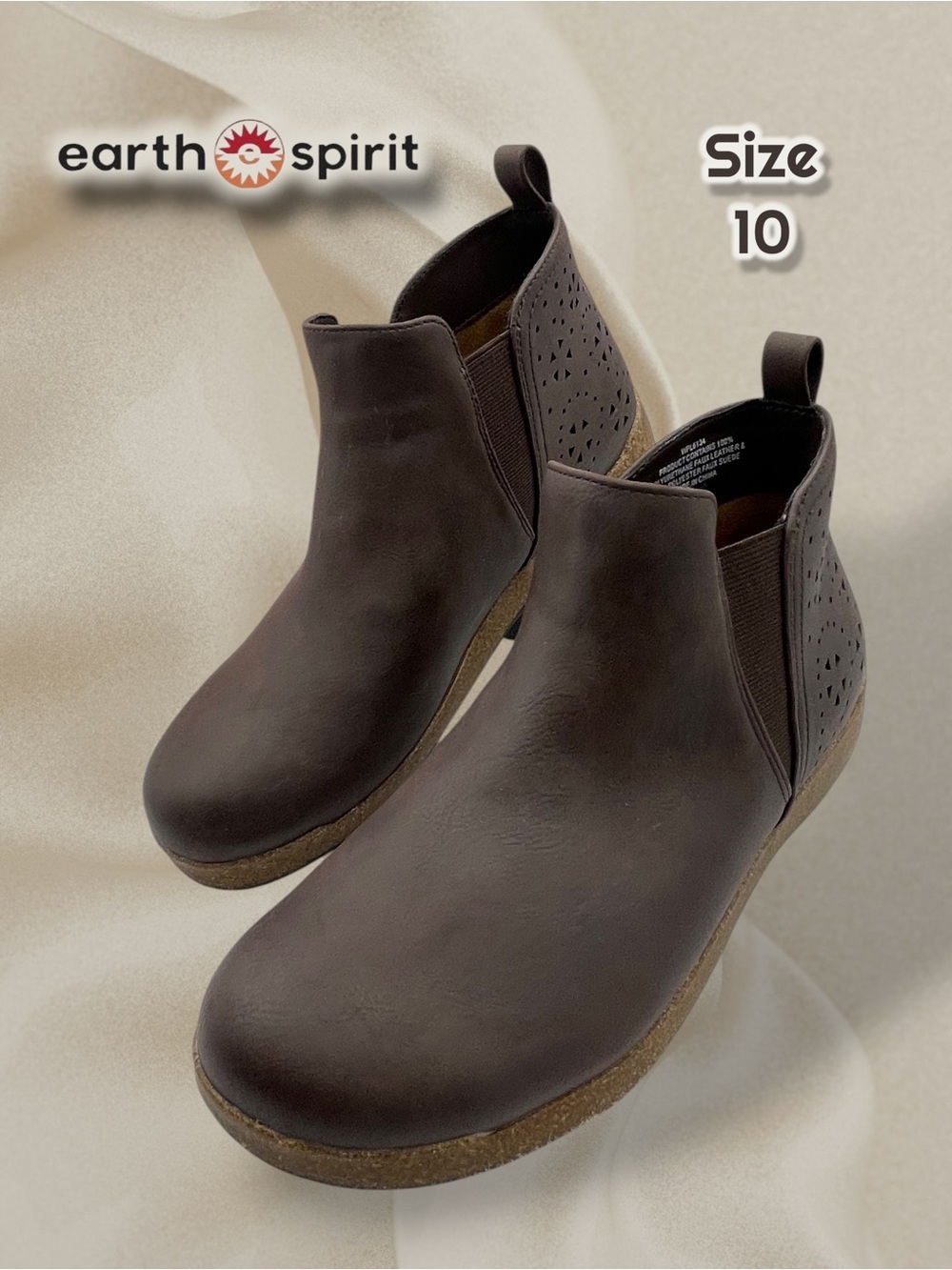 Earth Spirit Claudia Boots – Ankle Booties with Cutouts Size 10